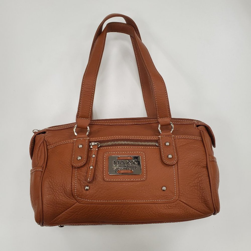 Maxx New York Brown Leather Handbag New!